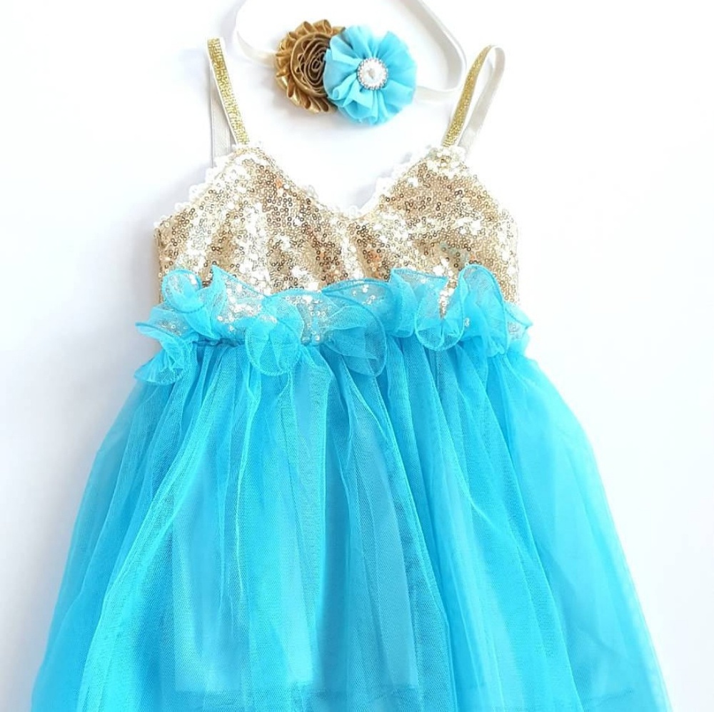 First Birthday Dress and Matching Headband